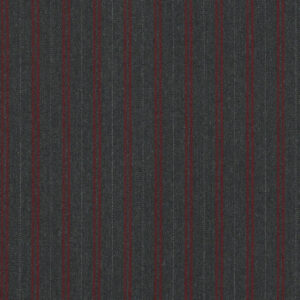 Lovat Grey Twill with Red Tramline Stripe