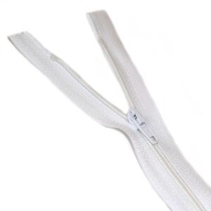 Nylon Zips  Straight  White