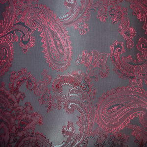 JACQUARD PAISLEY - Green/Red & Metallic Red