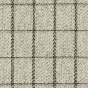 White & Grey Herringbone with Dark Brown & Grey Overcheck