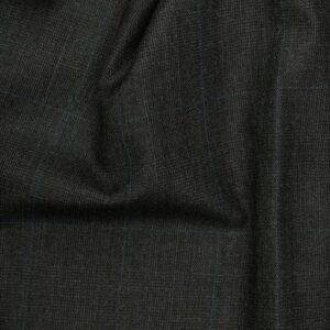 Charcoal grey check with blue window pane overcheck