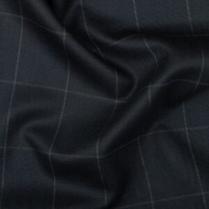 Navy with Light Blue & Silver Windowpane